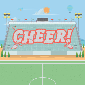 Grandstand Card Stunts. Cheer - Vector