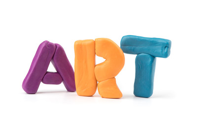 colorful plasticine letters