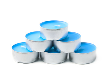 Tealight paraffin wax candle isolated