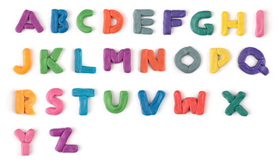 colorful plasticine letters
