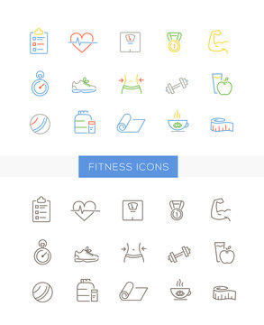  Fitness icon set.