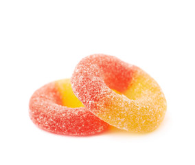 Fototapeta na wymiar Torus shaped gelatin candy isolated