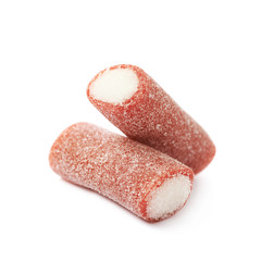 Red and white licorice candy