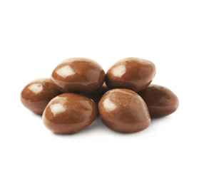 Chocolate glazed nut candy isolated