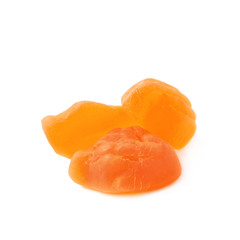 Orange shaped candy isolated