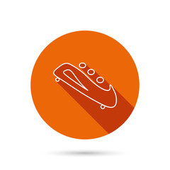 Bobsleigh icon. Three-seater bobsled sign.