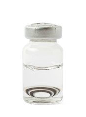 Glass flask with an eye lenses isolated