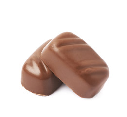 Small chocolate candy bar isolated
