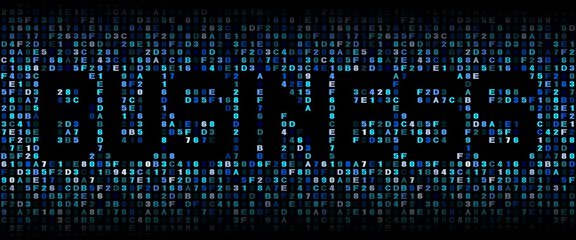 Business text on hex code illustration