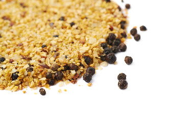 Surface covered with seasoning