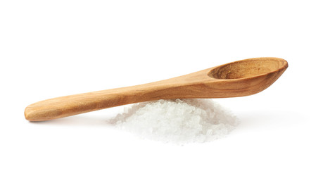 Wooden spoon over the salt