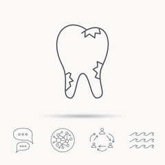 Caries icon. Tooth health sign.