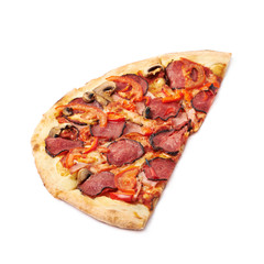 Half of a pepperoni pizza