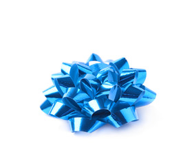 Decorational ribbon gift bow isolated