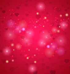 Hearts with light red background vector design