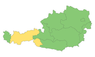 Fototapeta na wymiar Österreich - Tirol (Vektor in Grün)