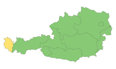 Fototapeta na wymiar Österreich - Vorarlberg (Vektor in Grün)