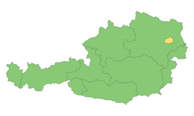 Österreich - Wien (Vektor in Grün)
