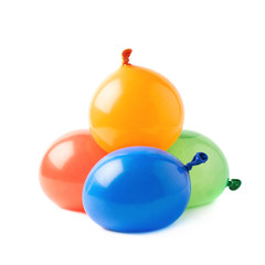 Pile of water filled balloons isolated