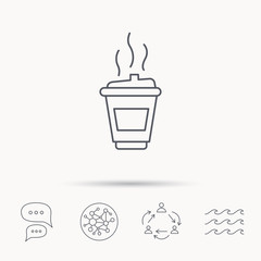 Coffee icon. Takeaway glass sign.