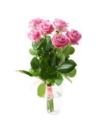 Bouquet of pink roses isolated