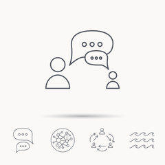 Dialog icon. Chat speech bubbles sign.