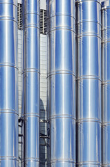 Steel pipes and pipelines abstract background. Modern industrial