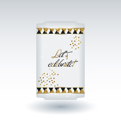 Cute card with gold confetti glitter