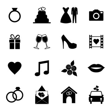 Collection of wedding icons, vector illustration