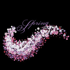 Tender background with flower wave