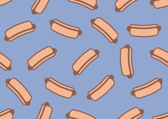 seamless pattern with hot-dog