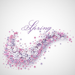 Tender background with flower wave