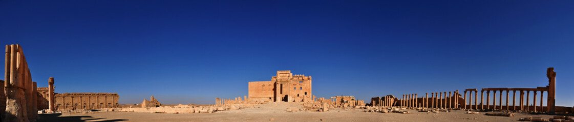 Fortified Temple of Bel/Baal Shamin in Palmyra, Syria - obrazy, fototapety, plakaty