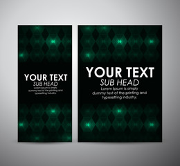 Abstract green geometric shining pattern. Brochure business design template or roll up. Vector illustration