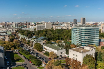 Naklejka premium Ботанический сад МГУ, вид с высоты.
