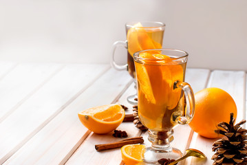 fragrant tea with orange and cinnamon