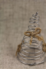 Abstract Christmas tree made of wire