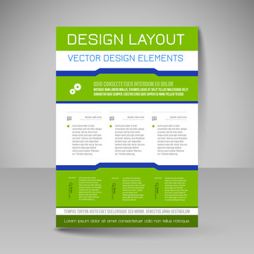 Editable vector template of flyer for business brochure, present