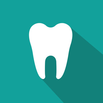 Tooth icon with long shadow