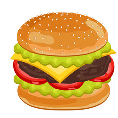 Burger on white background.