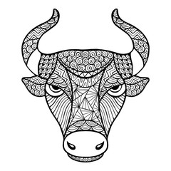 Head Buffalo style zentangle
