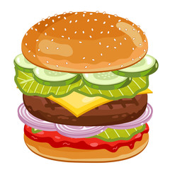 Big Burger on white background.