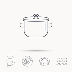 Pan icon. Cooking pot sign.
