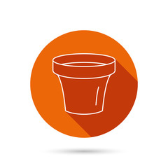 Flower pot icon. Gardening ceramic container.