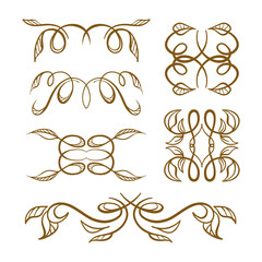 Vector calligraphy elements set.