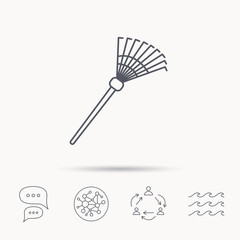 Rake icon. Gardening equipment sign.
