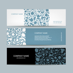 Fototapeta premium Banners set, floral design
