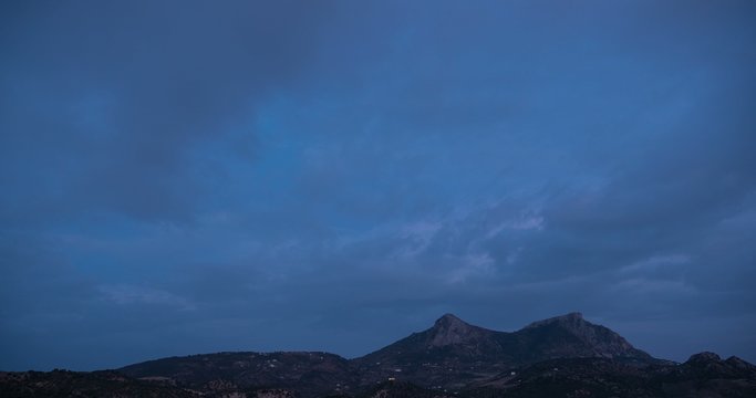 Day To Night time lapse at Embalse De Zahara, Andalusia, Spain