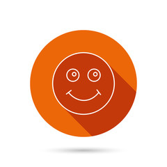 Smile icon. Positive happy face sign.