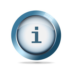Info - Button rund, blau, freigestellt